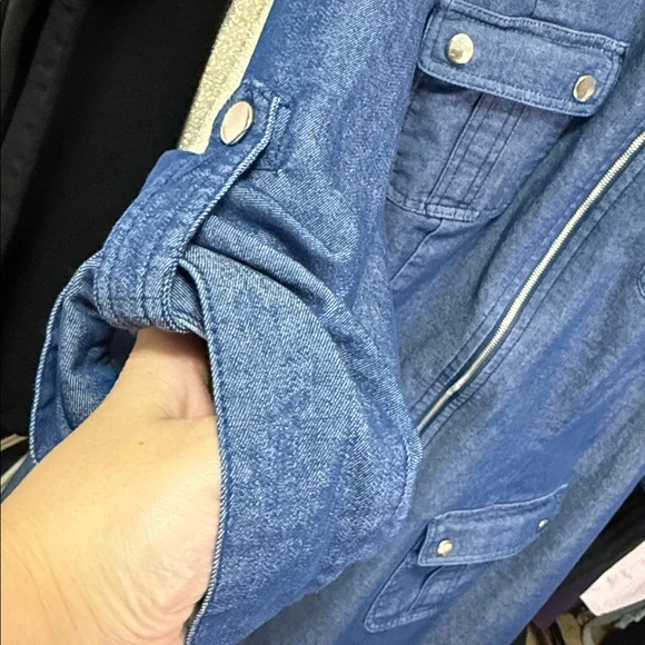 Sharagano SZ 16 W Blue Jean Dress W/Pockets - Picture 9 of 9